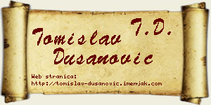Tomislav Dušanović vizit kartica